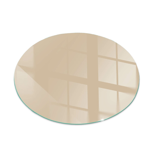 Glass hearth pad round Color Beige
