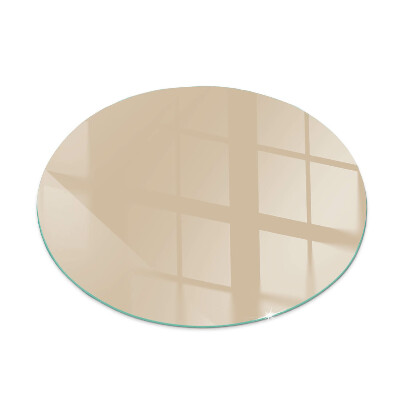 Glass hearth pad round Color Beige