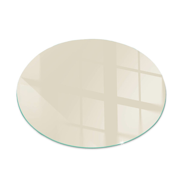 Glass hearth pad round Color Beige