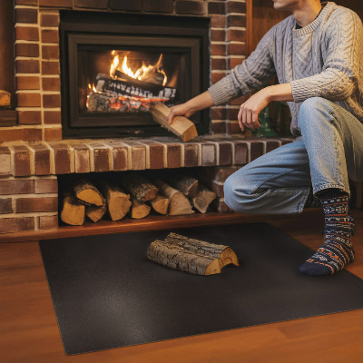 Rectangular black steel hearth plate