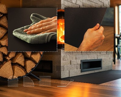 Rectangular black steel hearth plate