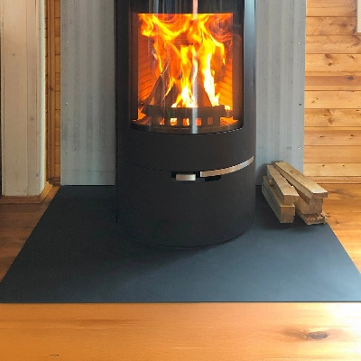 Rectangular black steel hearth plate