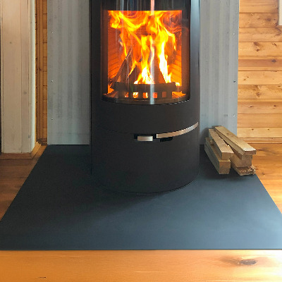 Rectangular black steel hearth plate