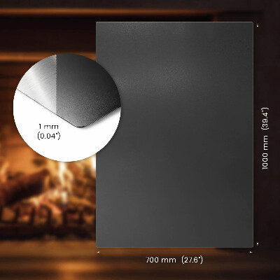 Rectangular black steel hearth plate