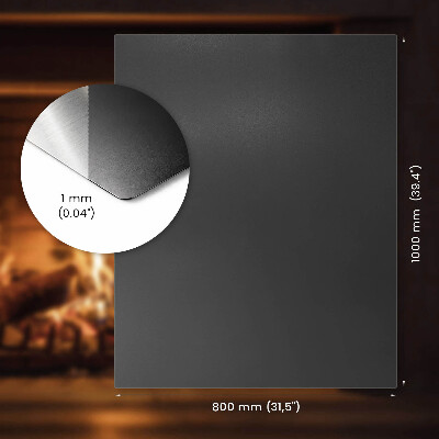 Rectangular black steel hearth plate