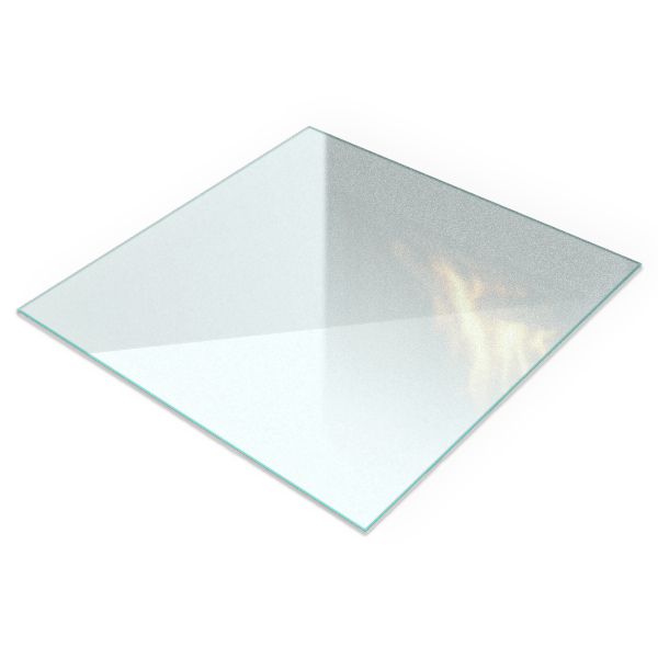 Rectangular glass hearth plate Frosted glass