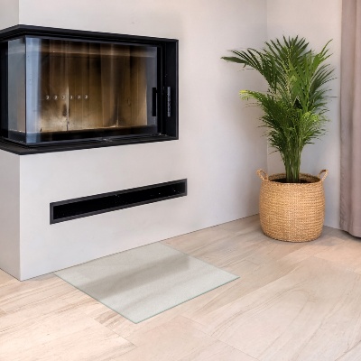 Rectangular frosted glass hearth plate