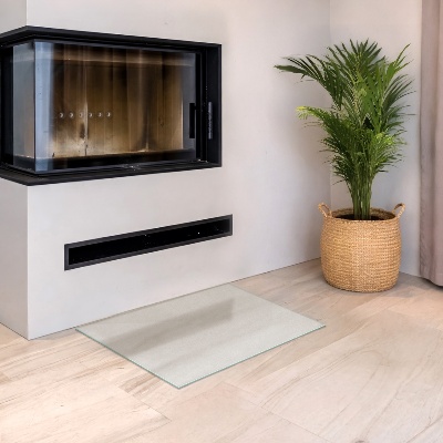 Rectangular frosted glass hearth plate