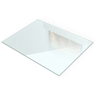 Rectangular glass hearth plate Frosted glass