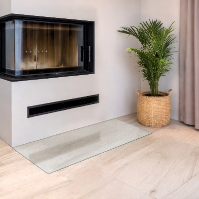 Rectangular frosted glass hearth plate