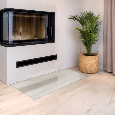 Rectangular frosted glass hearth plate