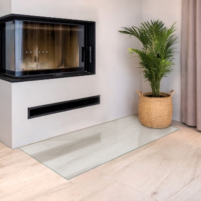 Rectangular frosted glass hearth plate