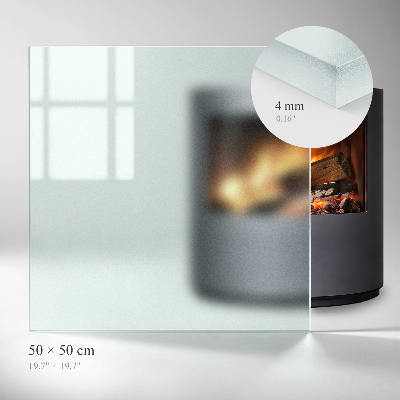 Rectangular glass hearth plate Frosted glass