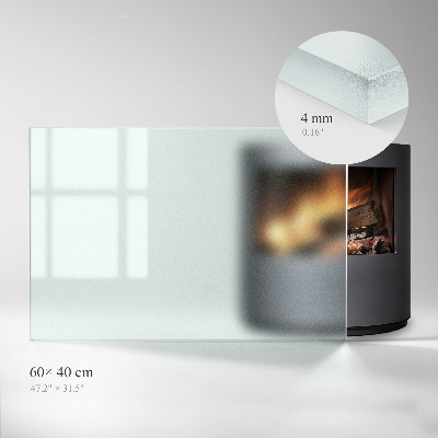 Rectangular glass hearth plate Frosted glass