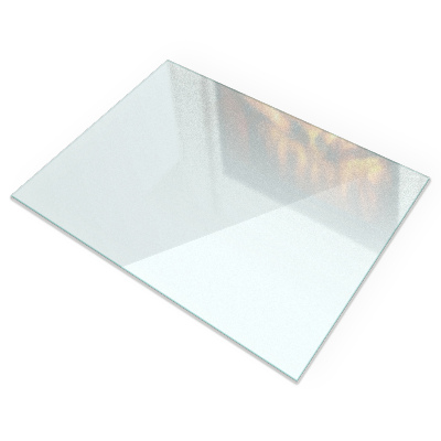 Rectangular frosted glass hearth plate