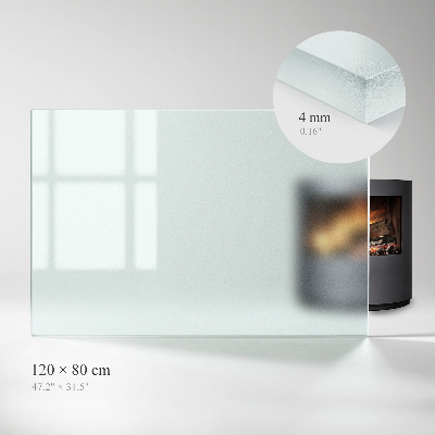 Rectangular glass hearth plate Frosted glass