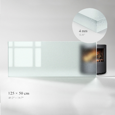 Rectangular glass hearth plate Frosted glass