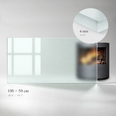Rectangular glass hearth plate Frosted glass