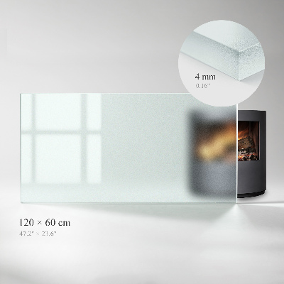 Rectangular glass hearth plate Frosted glass
