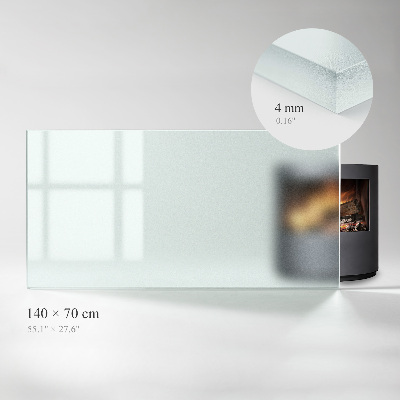 Rectangular glass hearth plate Frosted glass
