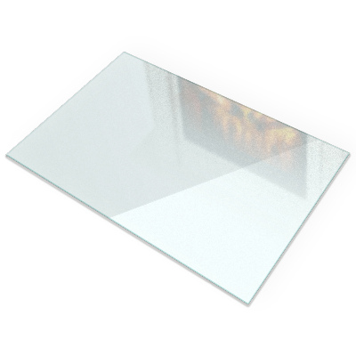 Rectangular glass hearth plate Frosted glass