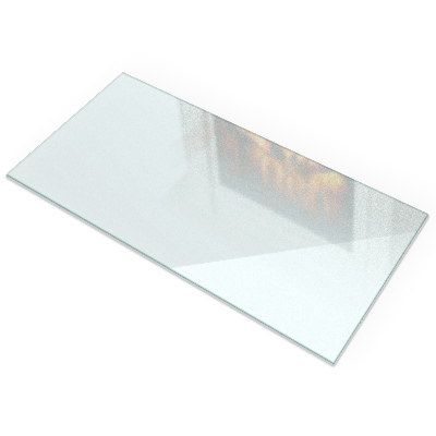 Rectangular glass hearth plate Frosted glass