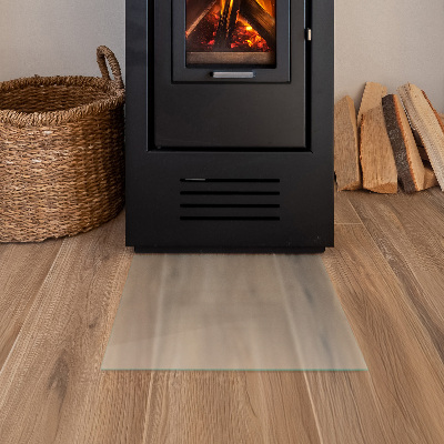 Rectangular frosted glass hearth plate