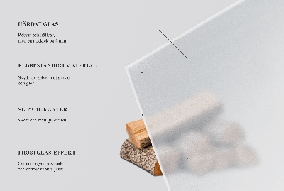 Rectangular glass hearth plate Frosted glass