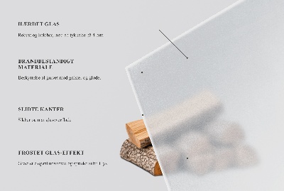 Rectangular glass hearth plate Frosted glass