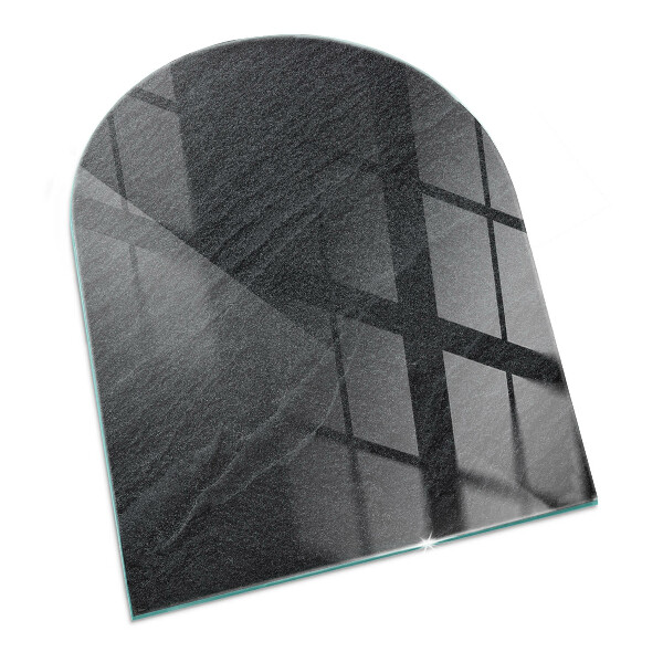 Glass hearth for log burner Natural stone texture