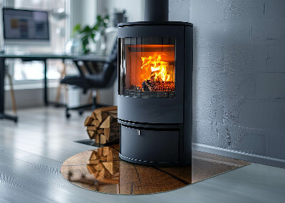Glass hearths for wood burners Wood grain in cross-section