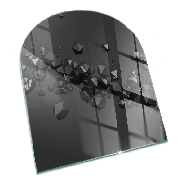 Glass hearth for log burner Abstract cloud of solids