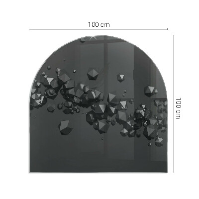 Glass hearth for log burner Abstract cloud of solids