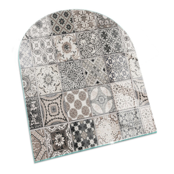 Glass hearths for wood burners Decorative tile patterns