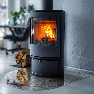 Glass hearths for wood burners Decorative tile patterns