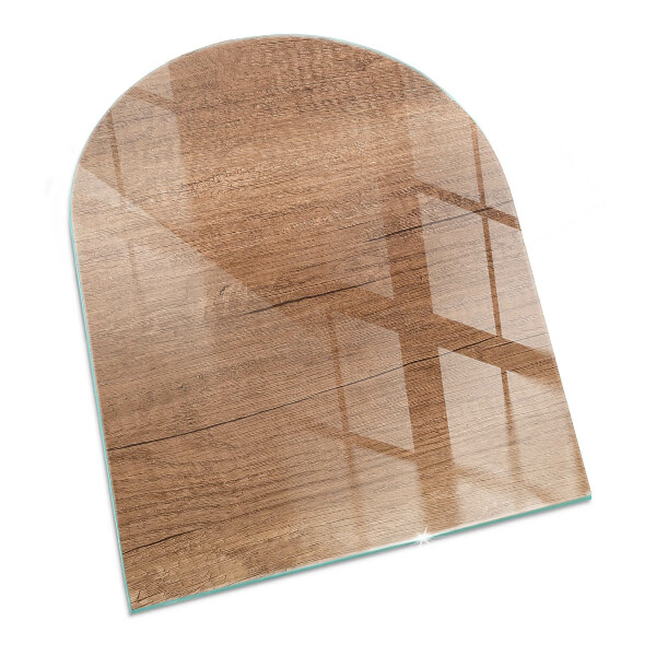 Glass hearths for wood burners Natural wood pattern