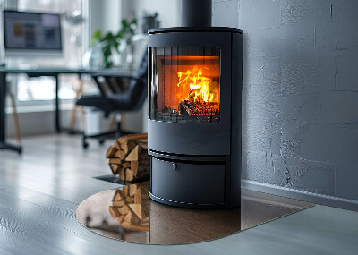 Glass hearths for wood burners Natural wood pattern