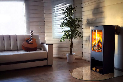 Glass hearths for wood burners Natural wood pattern