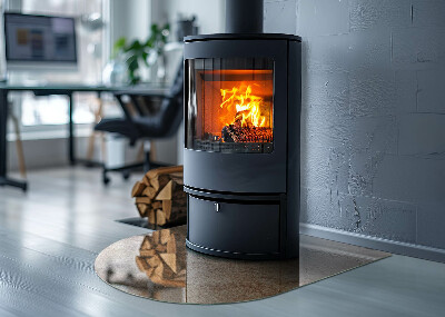 Glass hearths for wood burners Natural stone texture