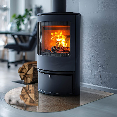 Glass hearths for wood burners Natural stone texture