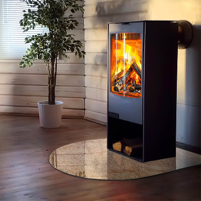 Glass hearths for wood burners Natural stone texture