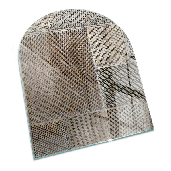 Glass hearth for log burner Pattern of perforated sheet metal
