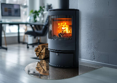 Glass hearth for log burner Pattern of perforated sheet metal