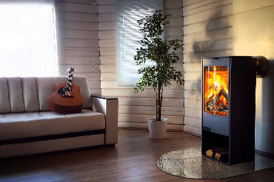 Glass hearth for log burner Pattern of perforated sheet metal