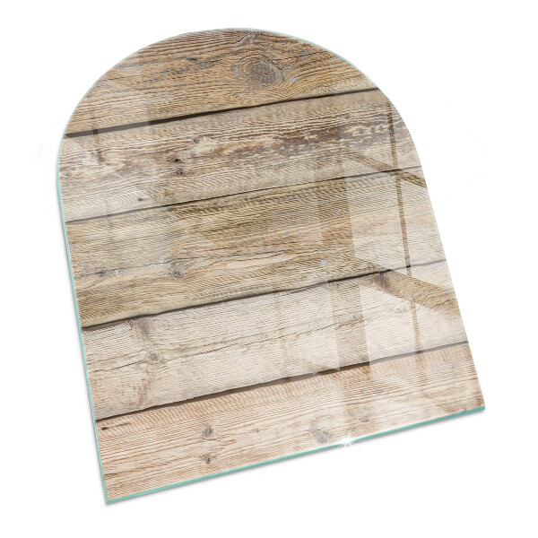 Glass hearth for log burner Wooden board in arrangement