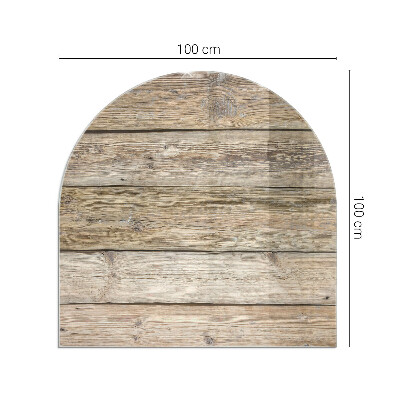 Glass hearth for log burner Wooden board in arrangement
