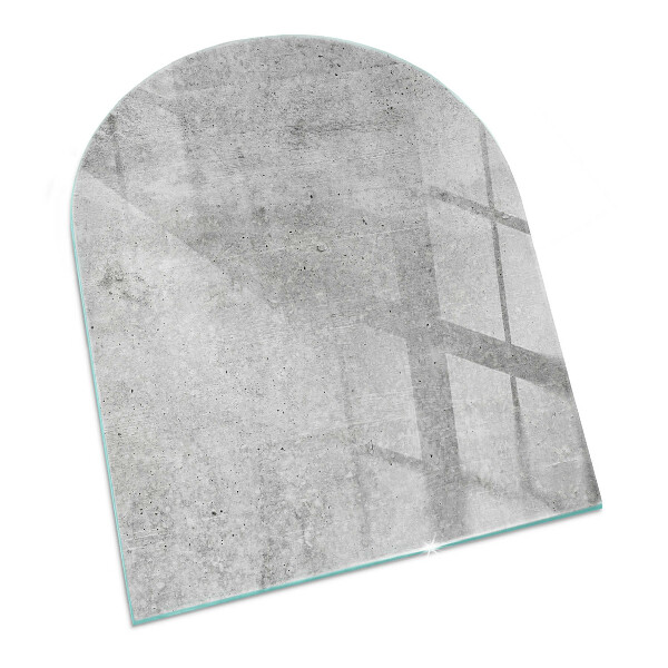 Glass hearth for log burner Raw concrete texture