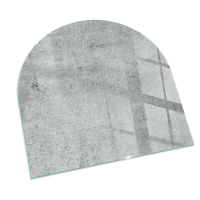 Glass hearth for log burner Raw concrete texture