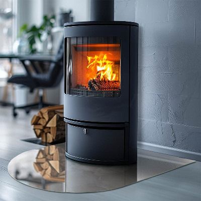 Glass hearths for wood burners Natural marble pattern