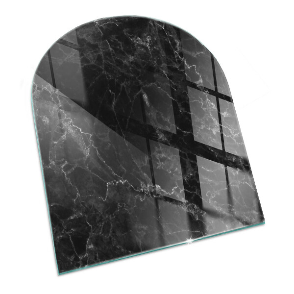 Glass hearth for log burner Elegant marble pattern